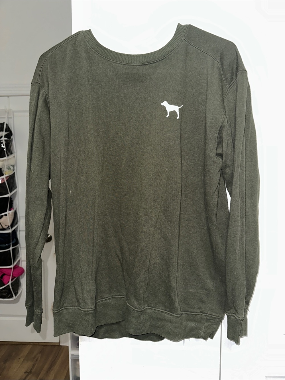 Victoria Secret Pink Olive Green Women's Pullover Sweatshirt